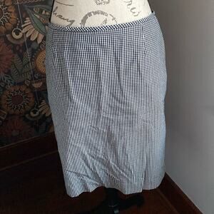 Black & White Gingham Lined Pencil Skirt Size 8